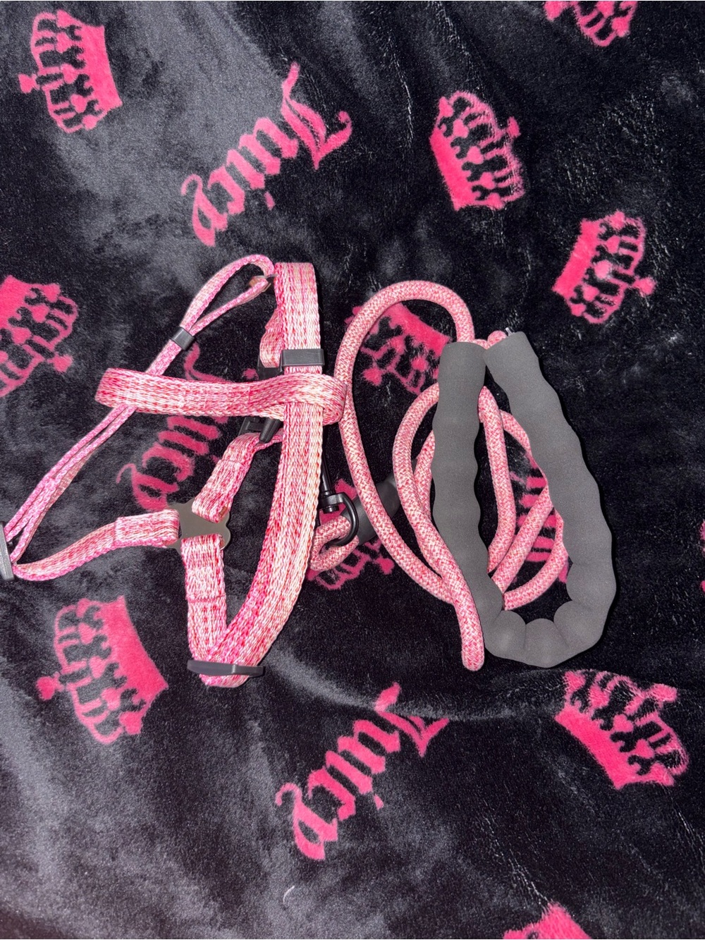 Medium dog  Pink Harness and Leash Set - Soft Foam Handle